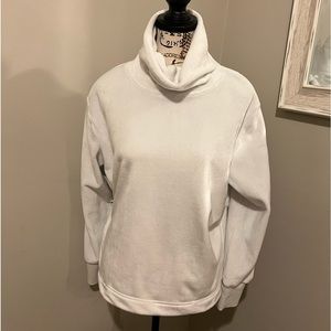 Cowl neck top, white size XL